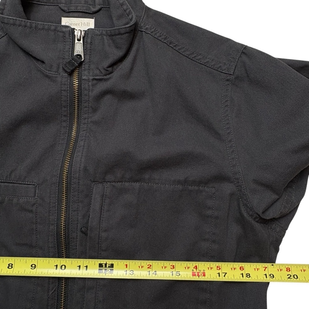 Garnet Hill Organic Cotton Full Zip Utility Military Jacket Size 12 Gray Pockets - Picture 5 of 10